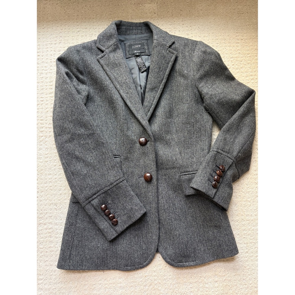 J.Crew Hacking Blazer 4 Wool Herringbone Blazer Academia Equestrian Heritage